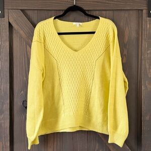 Maurices Women’s Sunny Yellow V-Neck Sweater Long Sleeve Size XXL NEW/NWT